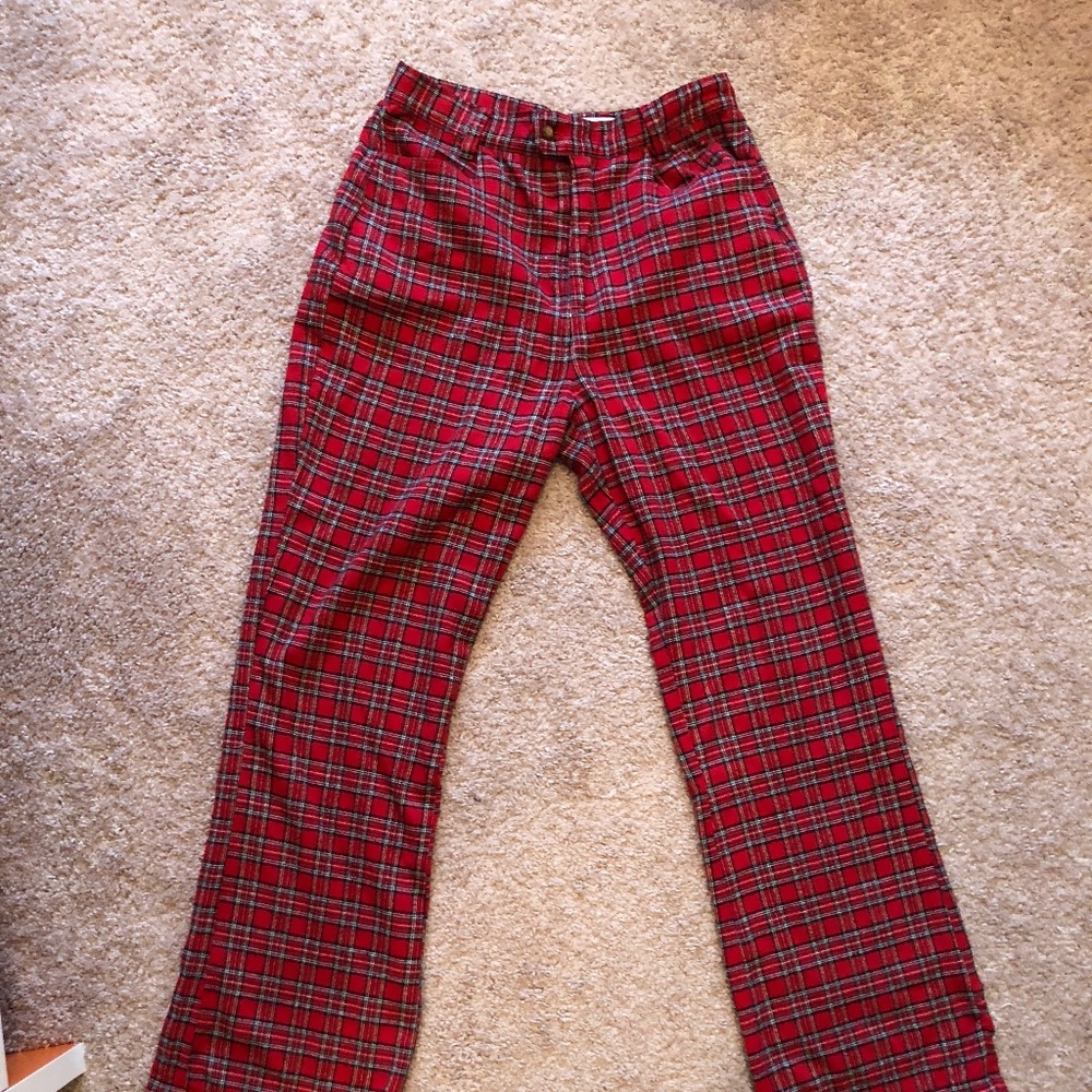 vintage 90s plaid boot cut ladies trousers 30 x 30
